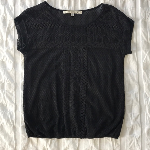 Max Studio black Art Deco blouse, size small - Picture 3 of 11